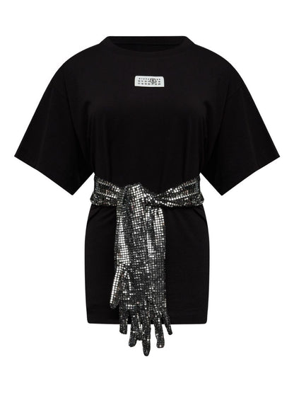 MM6 Maison Margiela Gloves-detail cotton t-shirt