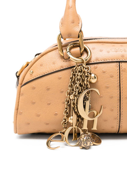 Chloé Bowling Bag In Ostrich-Effect Leather