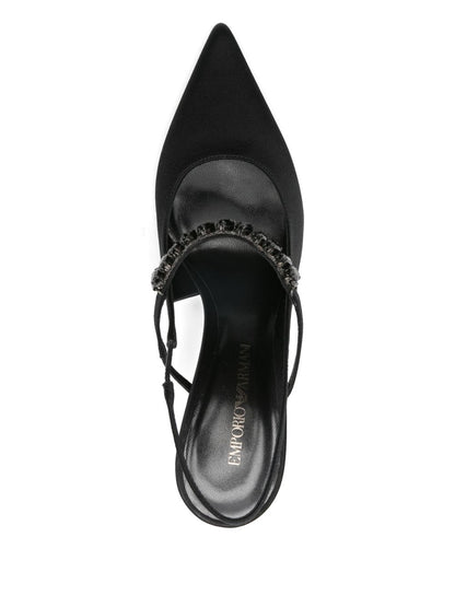 Emporio Armani Satin slingback pumps