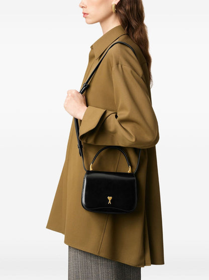 Ami Paris Black Cow Leather Top Handle Paris Paris Bag