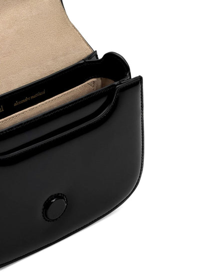 Ami Paris Black Cow Leather Top Handle Paris Paris Bag
