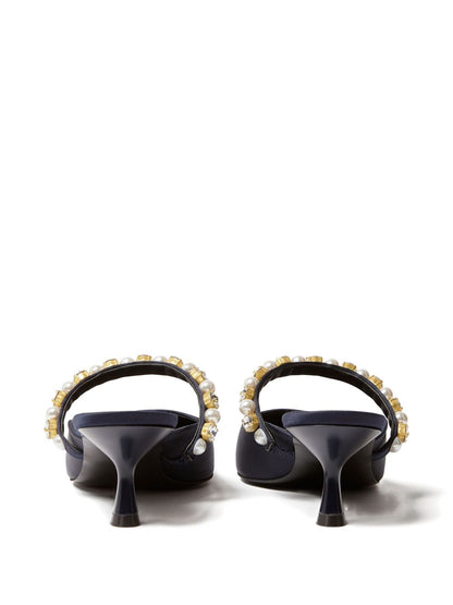 Stella McCartney Elsa Narrow Heel Shoes Decorated with Pearls