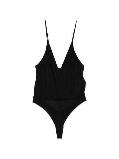 Elisabetta Franchi V-neck adjustable shoulder straps brief cut Bodysuit