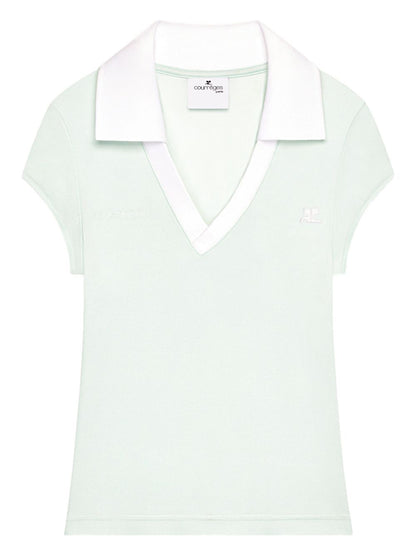 Courreges Pre CourrÃ¨ges Logo cropped polo shirt
