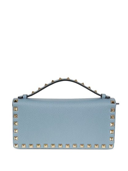 Valentino Garavani Rockstud Wallet With Chain In Grainy Calfskin