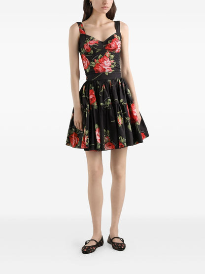 Dolce & Gabbana-bouquet rose mini skirt