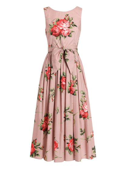 Dolce & Gabbana-Rose Bouquet Print cotton dress