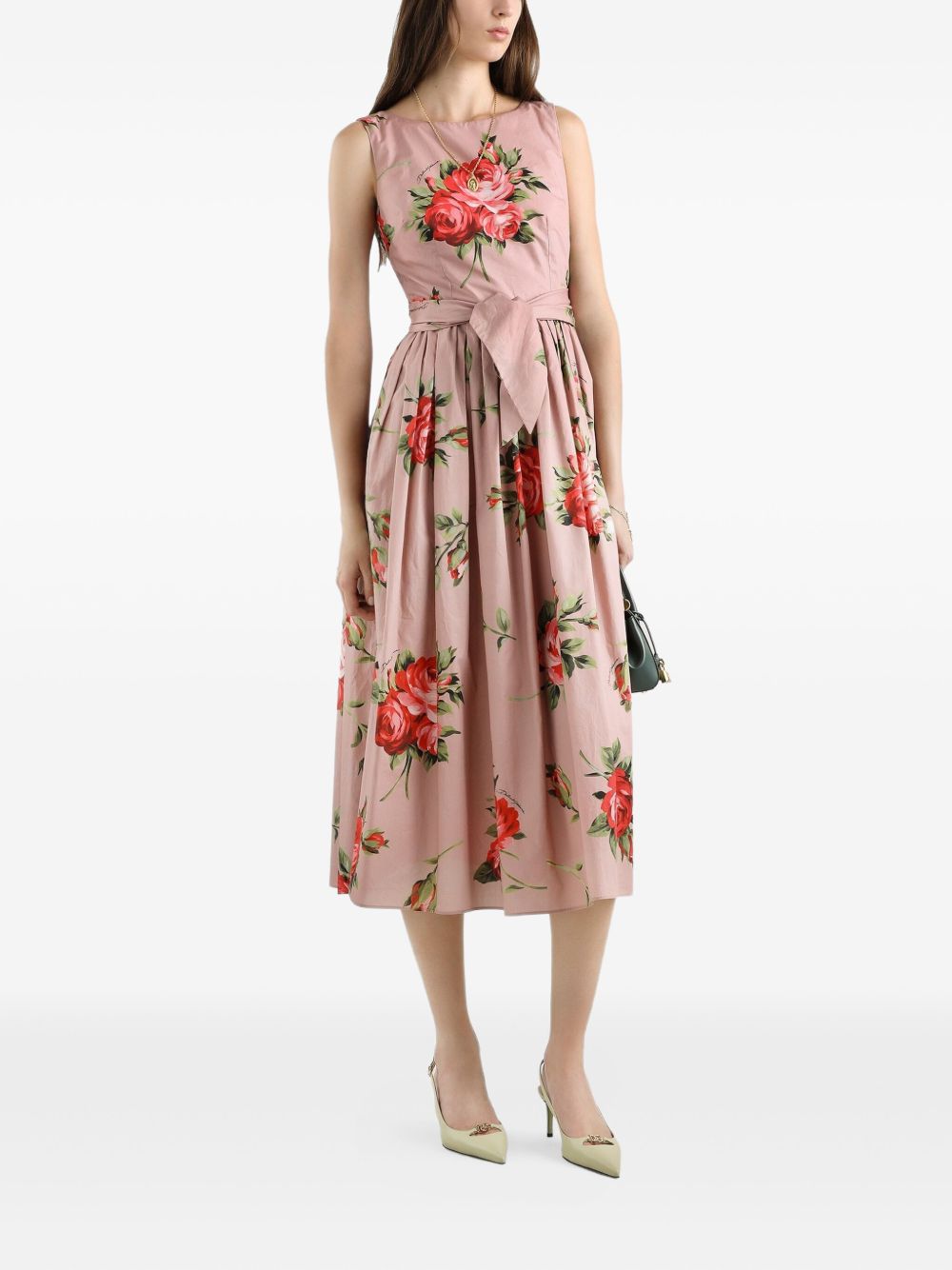 Dolce & Gabbana-Rose Bouquet Print cotton dress