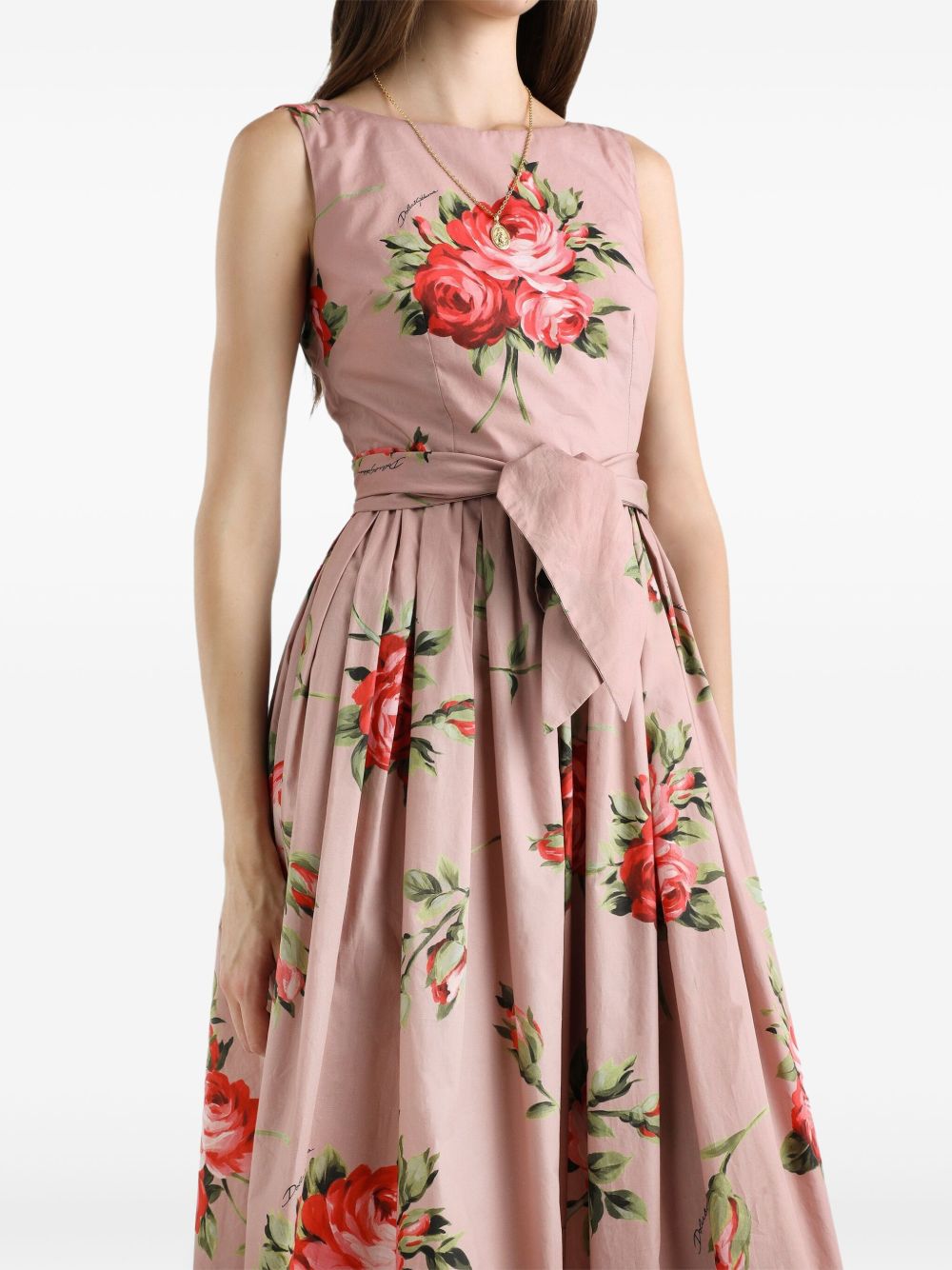 Dolce & Gabbana-Rose Bouquet Print cotton dress