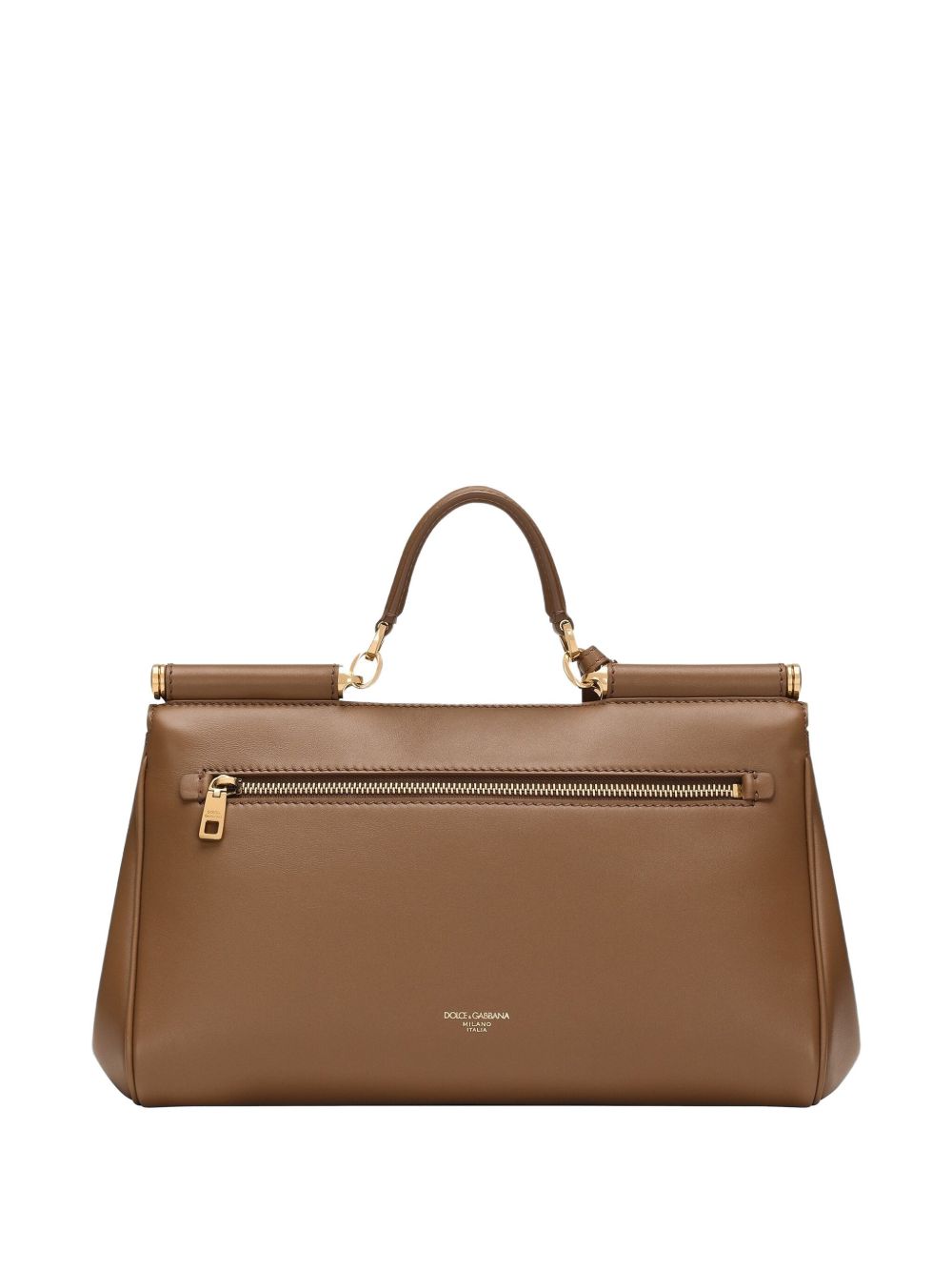 Dolce & Gabbana-My Sicily soft leather handbag in caramel brown.