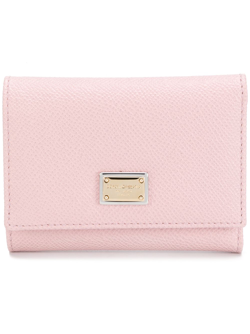 Dolce & Gabbana-Women's Pink Leather Flap French Wallet