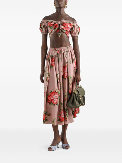 Dolce & Gabbana Roses bouquet long skirt