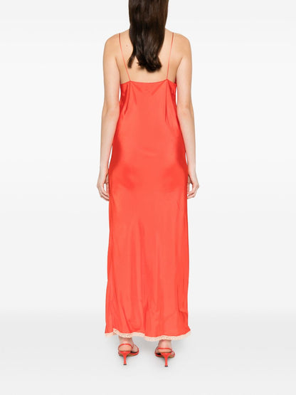 Forte Forte V-neck thin straps Long slip dress