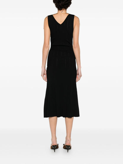 Elisabetta Franchi V-neck sleeveless side slit mid-length Knitted midi dress