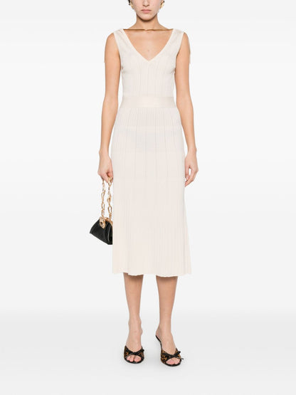 Elisabetta Franchi V-neck sleeveless A-line skirt Knitted midi dress