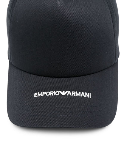 Emporio Armani Canvas Baseball Cap With Embroidered Logo