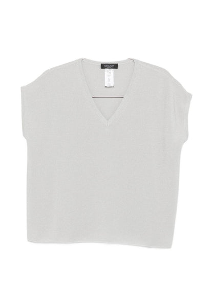 Fabiana Filippi V-neck short sleeves knitted construction Cotton v-necked top