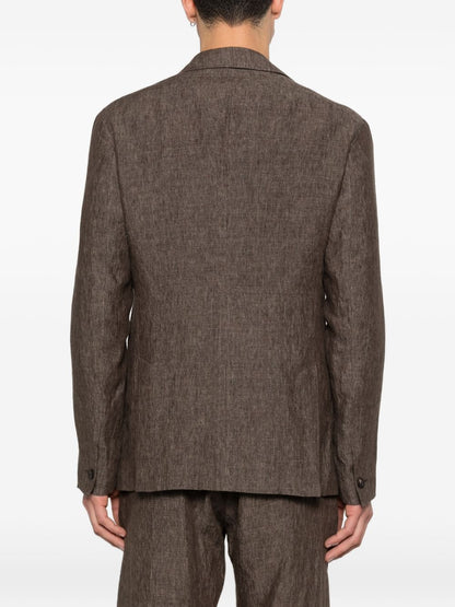 Emporio Armani Linen single-breasted blazer jacket