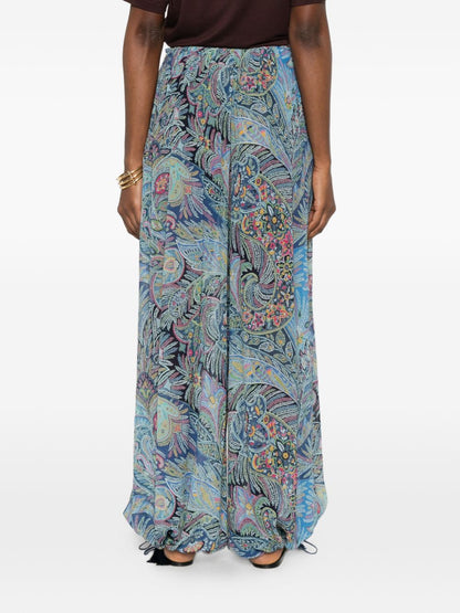 Etro Printed wide-leg trousers