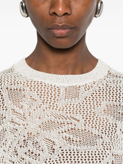Fabiana Filippi Openwork crewneck t-shirt