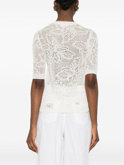 Fabiana Filippi Openwork crewneck t-shirt