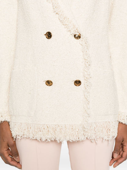 Elisabetta Franchi V-neck patch pockets Cotton double-breasted jacket