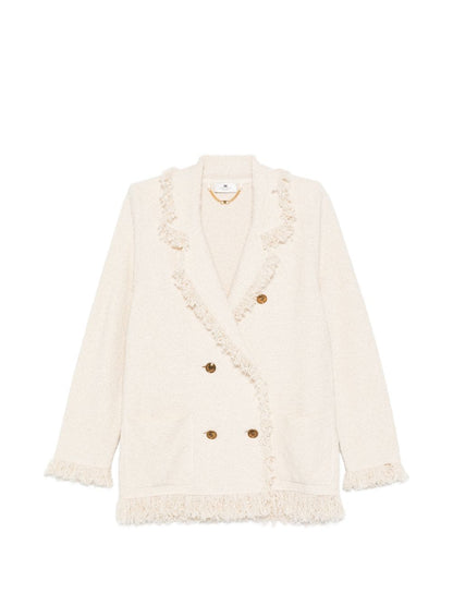 Elisabetta Franchi V-neck patch pockets Cotton double-breasted jacket