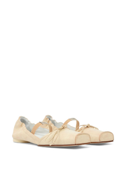 MM6 Maison Margiela Square-toe leather ballerina shoes