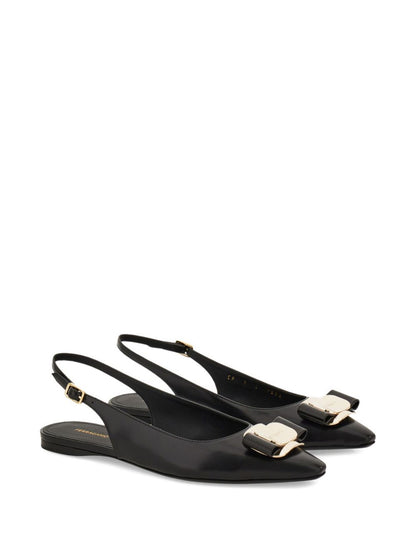 Ferragamo New Vara Plate Flat Slingback