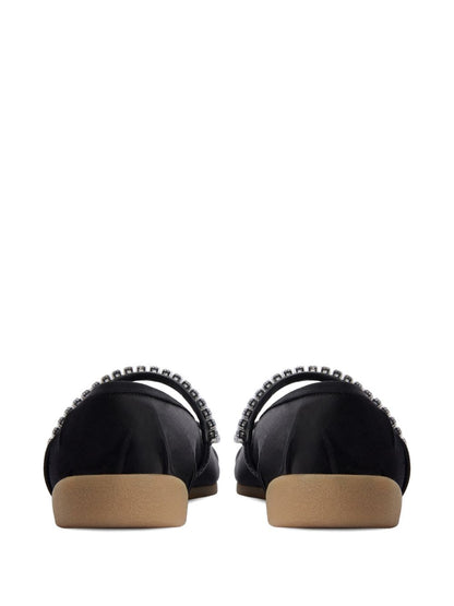 Giuseppe Zanotti Silk Satin Rhinestone Flat Shoes
