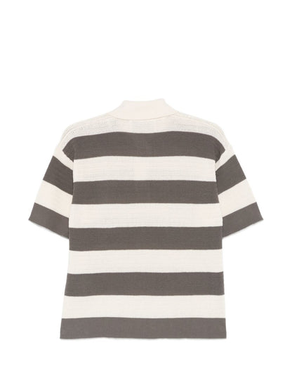 Ami Paris Ami De Coeur striped polo shirt