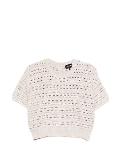 Emporio Armani Cotton open-knit cardigan