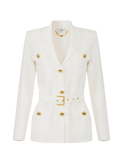 Elisabetta Franchi Belted single-breasted jacket