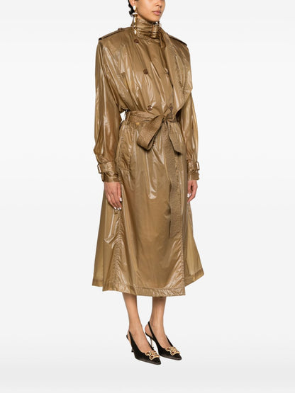 Saint Laurent LavalliÃ¨re Double-Breasted Belted Trench Coat