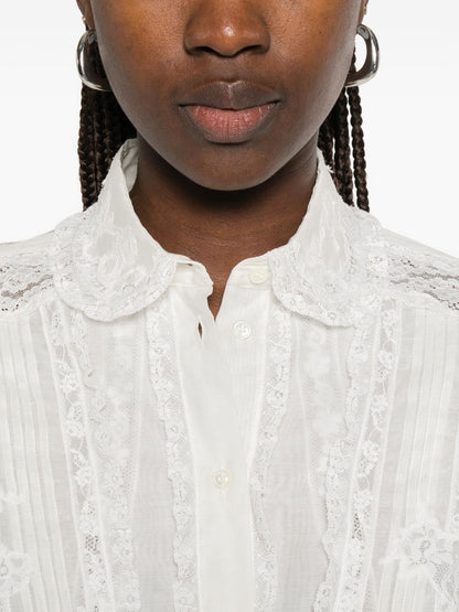 Ermanno Scervino Cotton Silk Embroidered Shirt