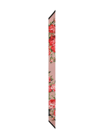 Dolce & Gabbana-Rose Bouquet-print silk twill bandeau/skinny scarf