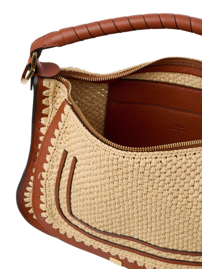 Chloé Marcie small rafia shoulder bag