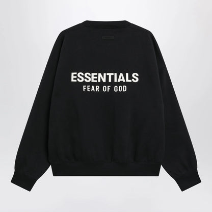 Fear of God Essentials Black cotton fleece crewneck sweatshirt