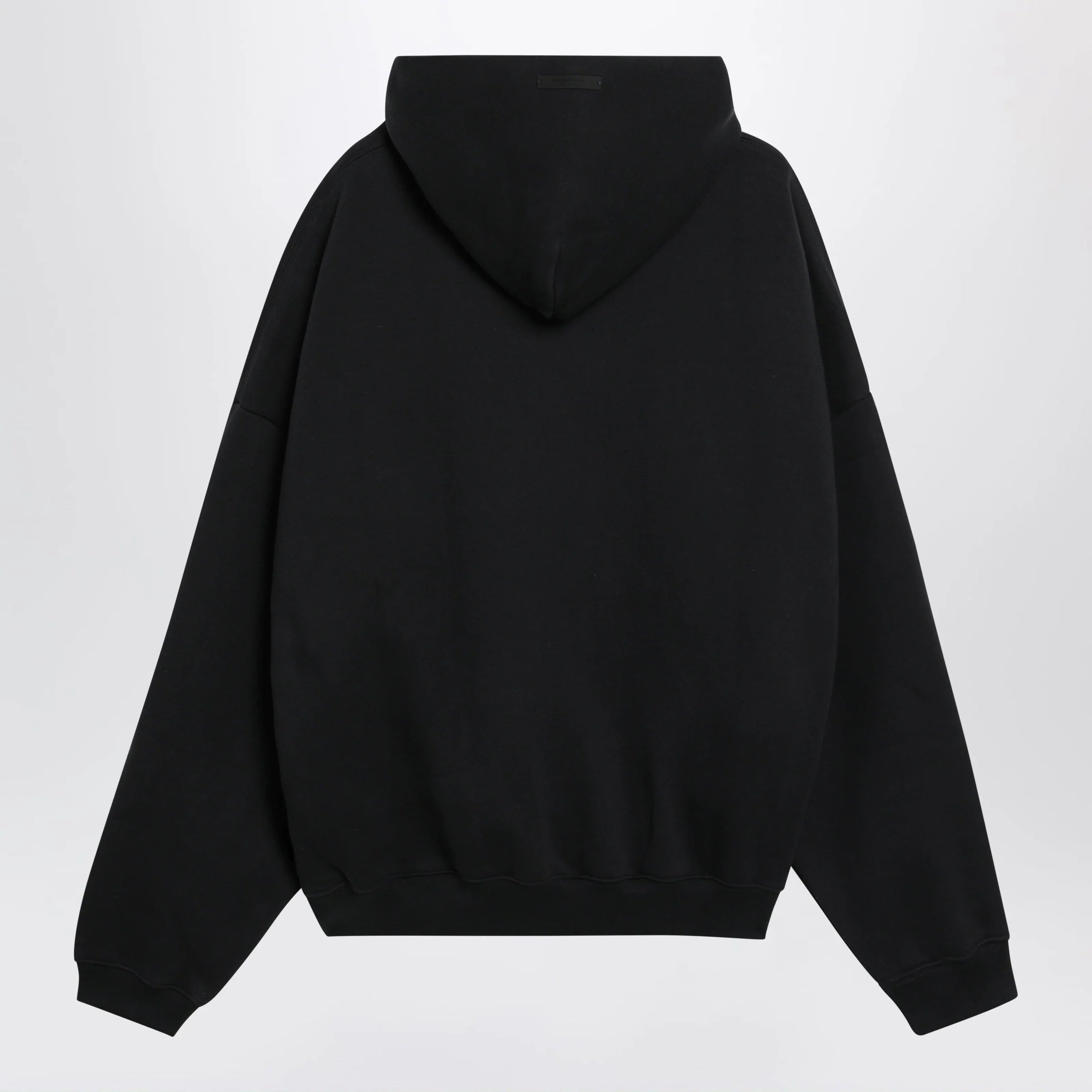 Fear of God Essentials Black cotton fleece hoodie with logo embroidery