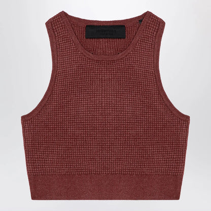 Fear of God Essentials Sporty burgundy honeycomb tank top