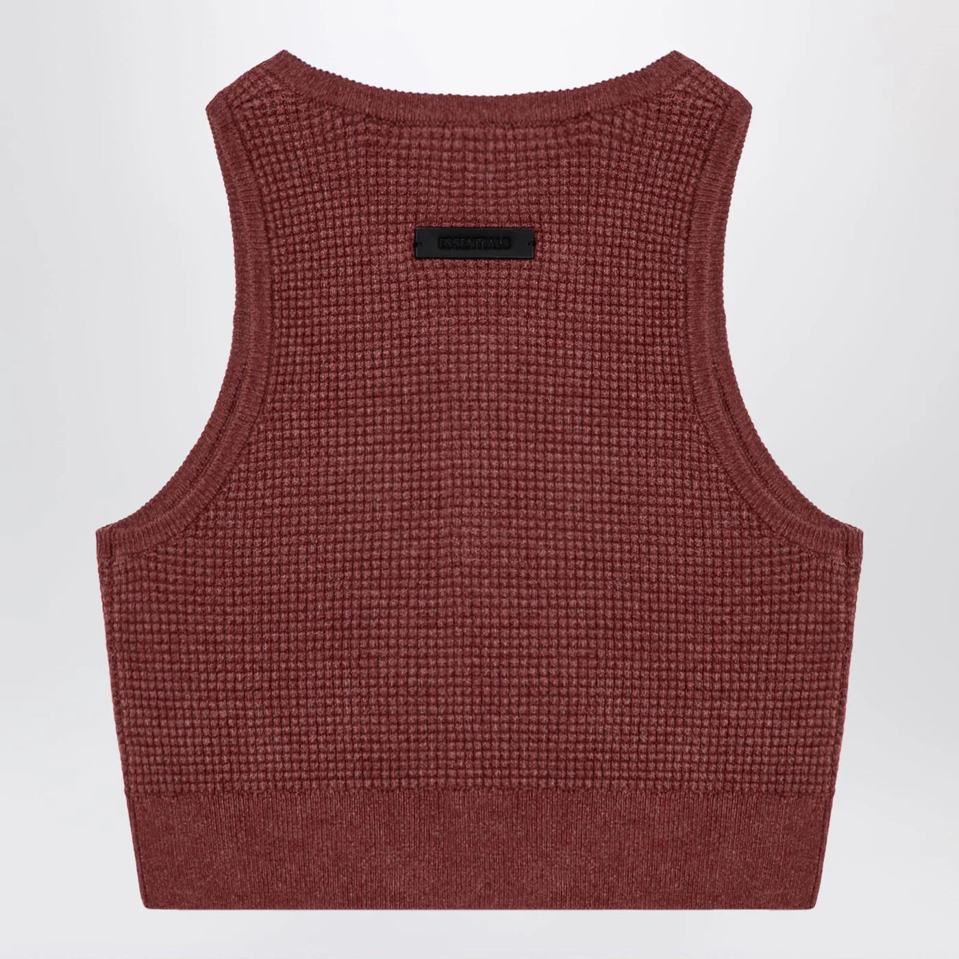 Fear of God Essentials Sporty burgundy honeycomb tank top
