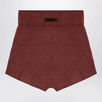 Fear of God Essentials Burgundy Honeycomb Shorts