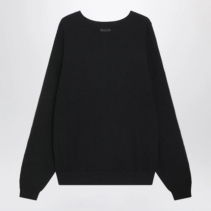 Fear of God Essentials Black waffle-knit sweatshirt