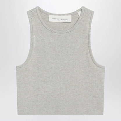 Fear of God Essentials Ribbed greige cropped top