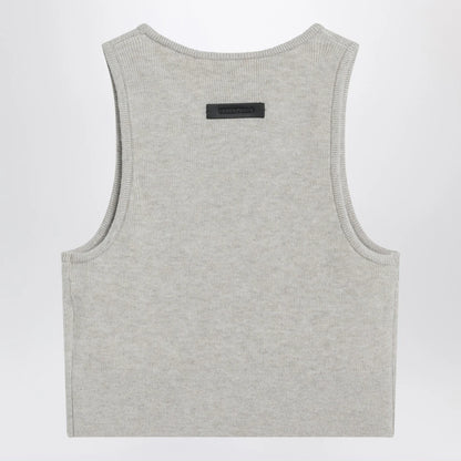 Fear of God Essentials Ribbed greige cropped top