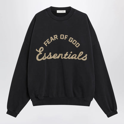 Fear of God Essentials Training 90s black cotton fleece sweatshirt