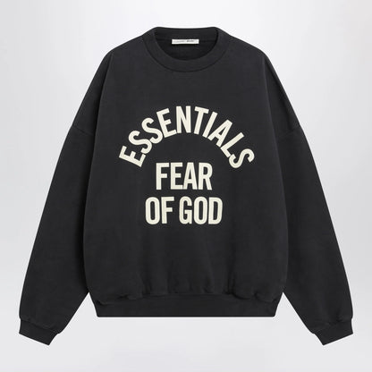 Fear of God Essentials Black cotton crewneck sweatshirt