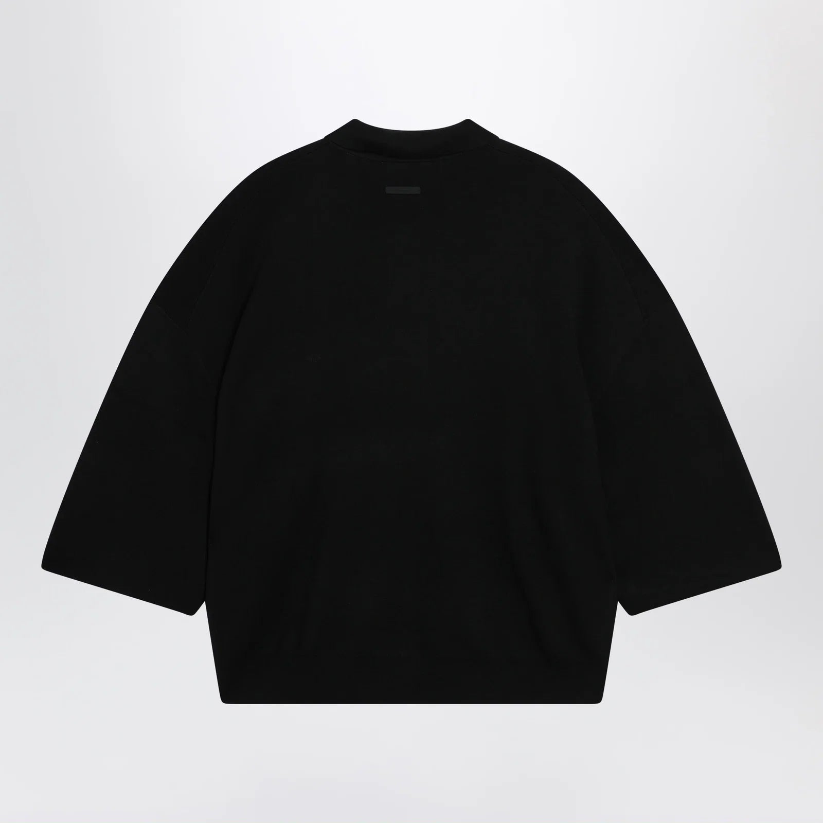 Fear of God Essentials Signature 90s-style knit 3/4-sleeve polo in black