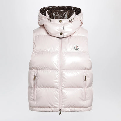 Moncler Niverolle short down vest in nylon, pink