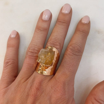 Cocktail Ring with Citrine Stone